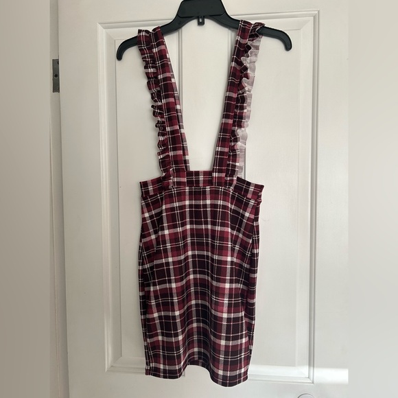Dresses & Skirts - Plaid Pinafore Dress with Ruffle Straps